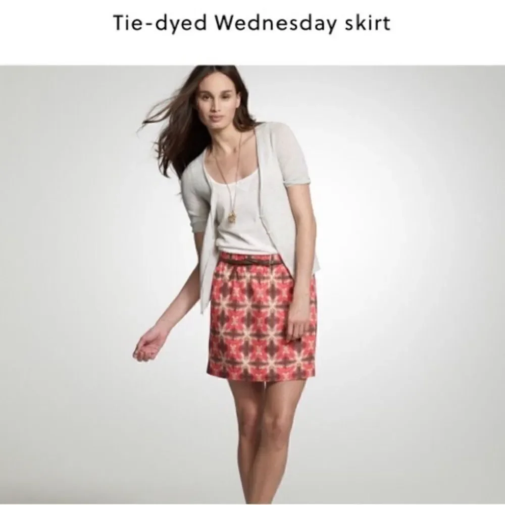 J Crew Tie Dye Wednesday Linen & Silk Skirt